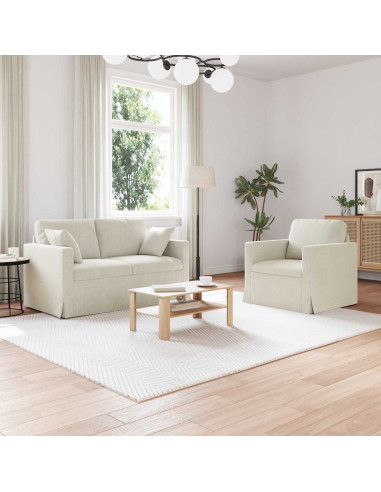 Set di divani 2 pcs Crema 138 x 78 x 80 cm Velluto