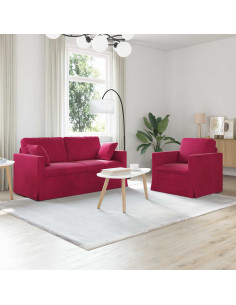 Set di divani 2 pcs Rosso Vino 158 x 78 x 80 cm Velluto