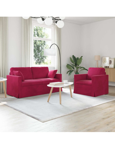 Set di divani 2 pcs Rosso Vino 158 x 78 x 80 cm Velluto
