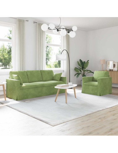 Set di divani 2 pcs Verde chiaro 198 x 78 x 80 cm Velluto