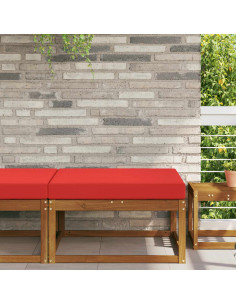 Cuscino per divano da esterno Rosso 80 x 80 x 8 cm Poliestere