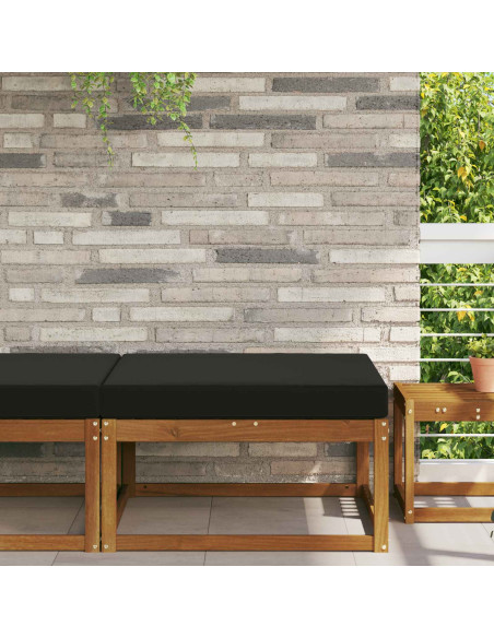 Cuscino per divano da esterno Nero 80 x 80 x 8 cm Poliestere