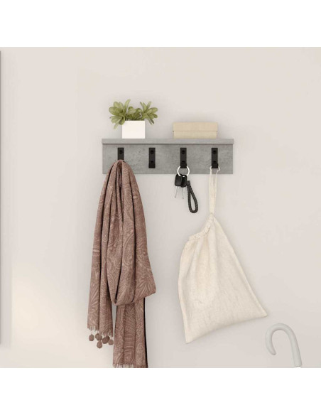 Appendiabiti a muro Grigio cemento 40 x 10,5 x 10,5 cm