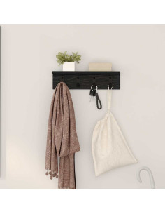 Appendiabiti a muro Rovere Nero 40 x 10,5 x 10,5 cm