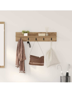 Appendiabiti a muro Rovere artigianale 80 x 10,5 x 18 cm