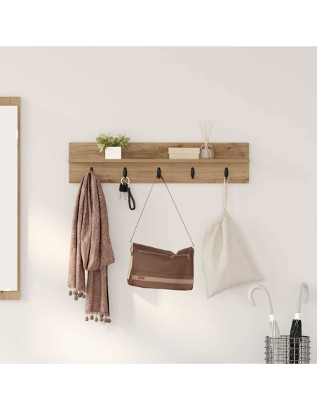 Appendiabiti a muro Rovere artigianale 80 x 10,5 x 18 cm