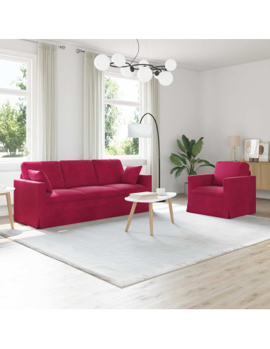 Set di divani 2 pcs Rosso Vino 198 x 78 x 80 cm Velluto