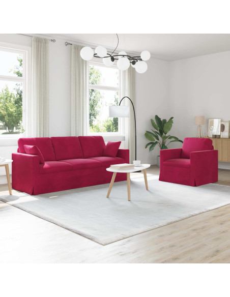 Set di divani 2 pcs Rosso Vino 198 x 78 x 80 cm Velluto