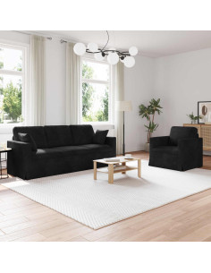 Set di divani 2 pcs Nero 198 x 78 x 80 cm Velluto