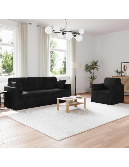 Set di divani 2 pcs Nero 198 x 78 x 80 cm Velluto