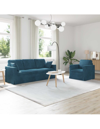 Set di divani 2 pcs Blu 198 x 78 x 80 cm Velluto