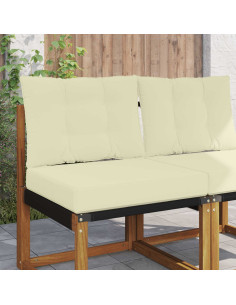 Cuscino per divano da esterno 2 pcs Crema Poliestere