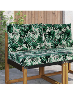 Cuscino per divano da esterno 2 pcs Motivo Foglia Poliestere