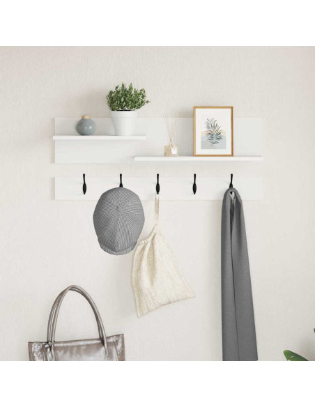 Appendiabiti a muro Bianco 90 x 15 x 36 cm Legno multistrato