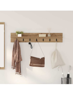 Appendiabiti a muro Rovere artigianale 100 x 10,5 x 18 cm