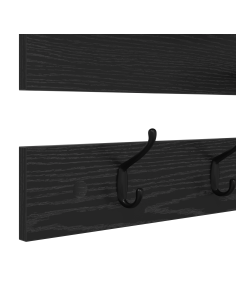 Appendiabiti a muro con lo scaffale Rovere Nero 90 x 15 x 36 cm