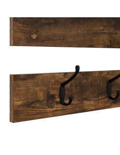 Appendiabiti a muro con lo scaffale Rovere fumé 90 x 15 x 36 cm