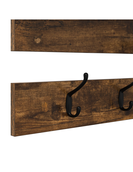 Appendiabiti a muro con lo scaffale Rovere fumé 90 x 15 x 36 cm