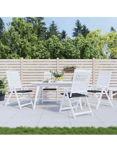 Cuscini Sedia 4 pz Motivo a Quadri Nero 40x40x4 cm in Tessuto