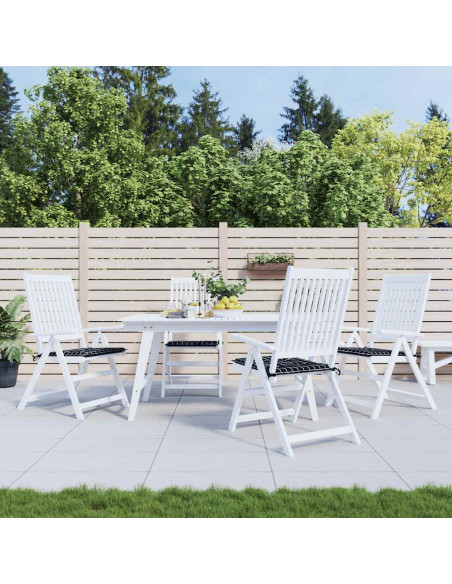 Cuscini Sedia 4 pz Motivo a Quadri Nero 40x40x4 cm in Tessuto