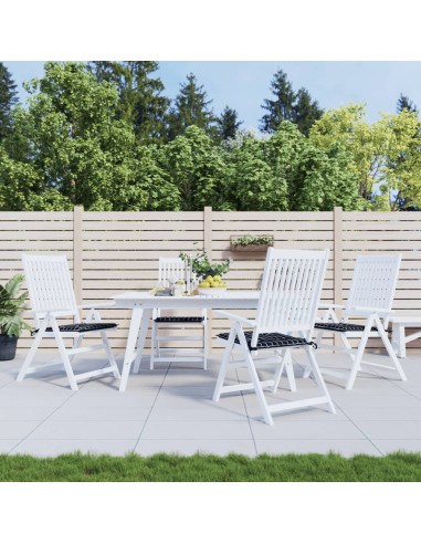 Cuscini per Sedia 4 pz Motivo a Quadri Nero 50x50x4cm Tessuto