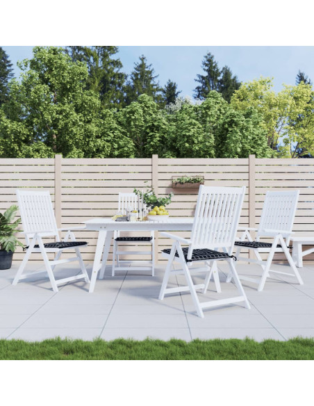 Cuscini per Sedia 4 pz Motivo a Quadri Nero 50x50x4cm Tessuto