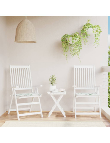 Cuscini per Sedia 2 pz Motivo a Foglie 50x50x4 cm in Tessuto