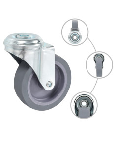 Ruote Girevoli con Foro per Bullone 16 pz 75 mm