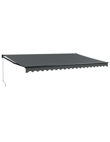 Tenda da Sole Retrattile Antracite 5x3 m in Tessuto e Alluminio