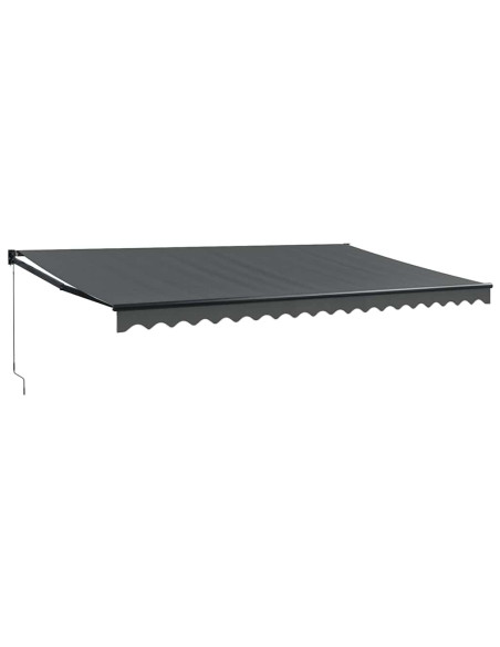 Tenda da Sole Retrattile Antracite 5x3 m in Tessuto e Alluminio