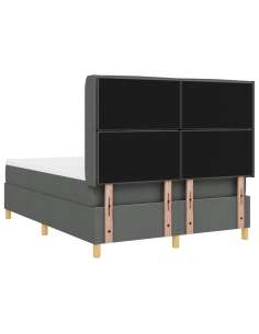 Letto a molle con materasso Grigio 140 x 190 cm Tessuto 2