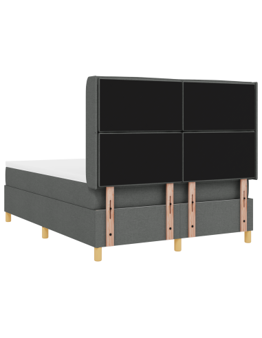 Letto a molle con materasso Grigio 140 x 190 cm Tessuto