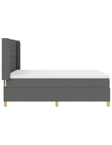 Letto a molle con materasso Grigio 140 x 190 cm Tessuto