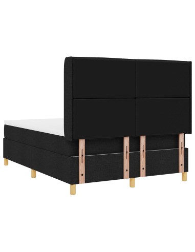 Letto a molle con materasso Nero 140 x 190 cm Tessuto