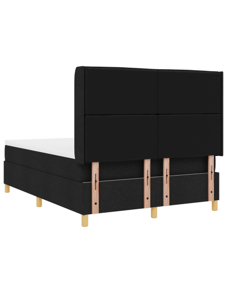 Letto a molle con materasso Nero 140 x 190 cm Tessuto