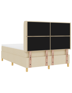 Letto a molle con materasso Crema 140 x 200 cm Tessuto 2