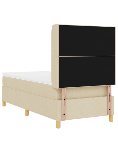 Letto a molle con materasso Crema 140 x 200 cm Tessuto