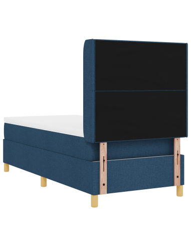 Letto a molle con materasso Blu 140 x 200 cm Tessuto