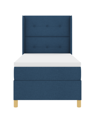 Letto a molle con materasso Blu 140 x 200 cm Tessuto