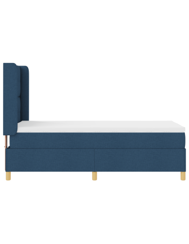 Letto a molle con materasso Blu 140 x 200 cm Tessuto