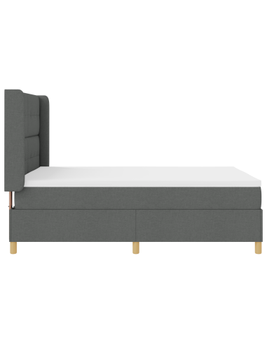 Letto a molle con materasso Grigio 140 x 190 cm Tessuto