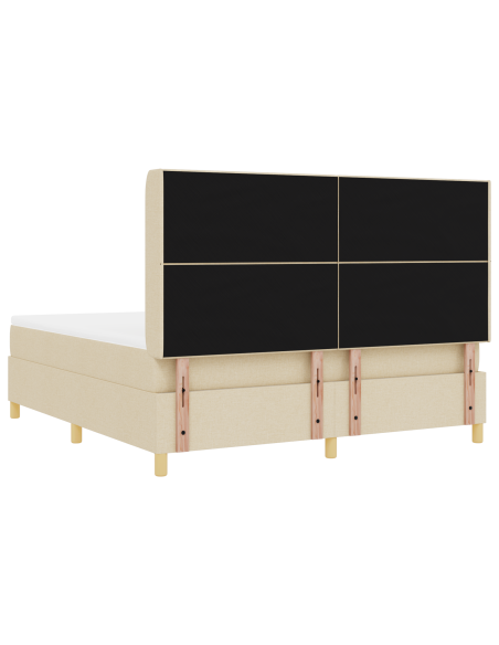 Letto a molle con materasso Crema 140 x 200 cm Tessuto