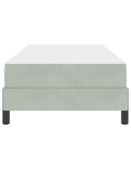 Letto a molle con materasso Grigio chiaro 90 x 210 cm Tessuto