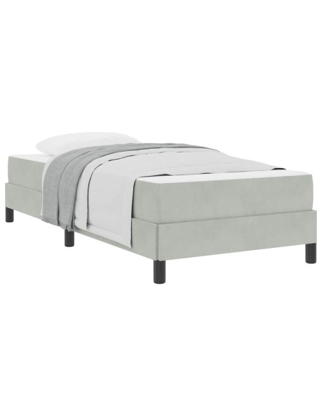 Letto a molle con materasso Grigio chiaro 90 x 210 cm Tessuto