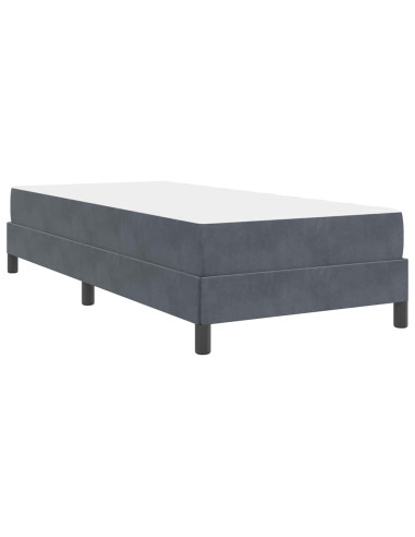 Letto a molle con materasso Grigio scuro 80 x 220 cm Tessuto