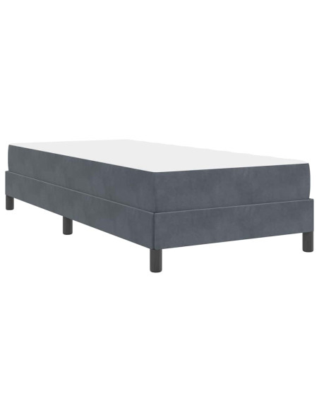 Letto a molle con materasso Grigio scuro 90 x 220 cm Tessuto