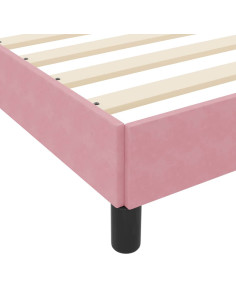 Letto a molle con materasso Rosa 140 x 220 cm Tessuto 2