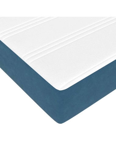 Struttura del letto con materasso Blu Scuro 80 x 200 cm Tessuto