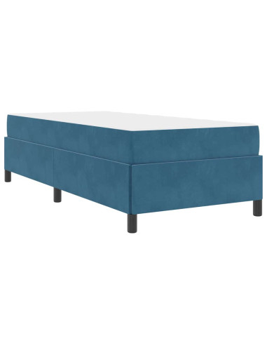 Struttura del letto con materasso Blu Scuro 80 x 200 cm Tessuto