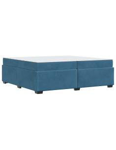 Struttura del letto Blu Scuro 200 x 200 cm Tessuto 2